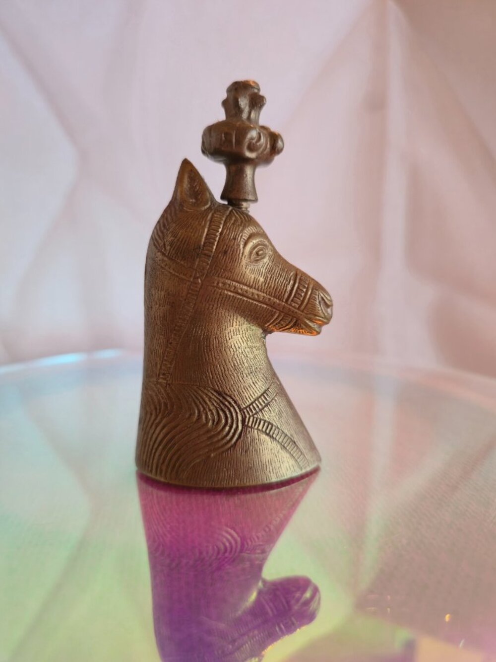 Unique vintage horse head brass bell